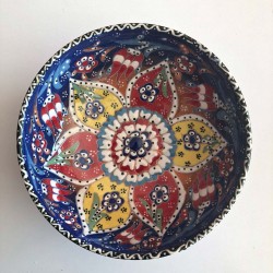 Blue Turkish Ceramic Hand Painted Bowl