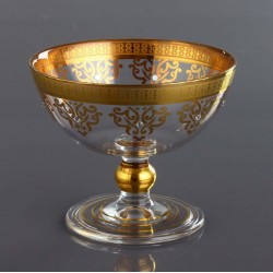 Gold Plated Glass Middle Eastern Sugar Bowl