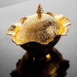 Gold Plated Sugar Bowl With Lid