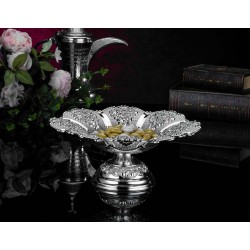 Large Silver Plated Round Chocolate Snack Bowl