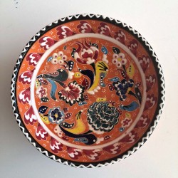 Orange Turkish Ceramic Handmade Unique Bowl