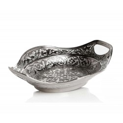 Silver Decorative Sugar And Snack Bowl