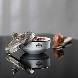 Silver Plated Porcelain Sugar Bowl