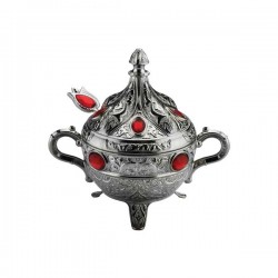 Silver Plated Sugar Holder With Spoon