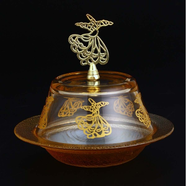 Turkish Style Sugar Serving Bowl With Whirling Dervish