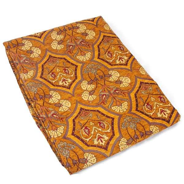Authentic Brown Color Floral Design Table Cloth