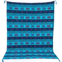Authentic Turquoise Turkish Oushak Kilim Table Cloth