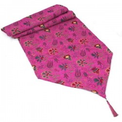 Ottoman Pink Color Turkish Table Runner Floral Design