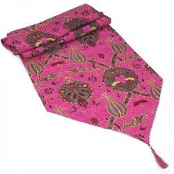 Ottoman Pink Color Turkish Table Runner Tulip Design