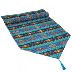 Turquoise - Blue Color Turkish Table Runner