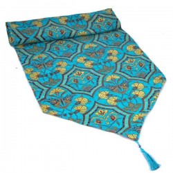 Turquoise Color Floral Turkish Table Runner