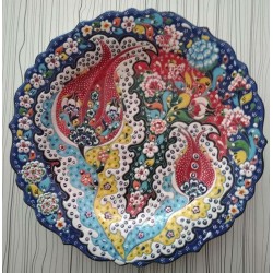 Large Ceramic Hand Painted Turkish Decorative Plate