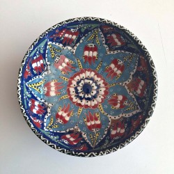 Tulip Design Ceramic Hand Painted Turkish Bowl
