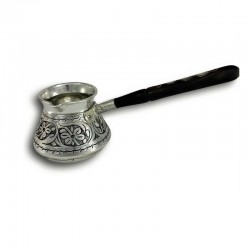 Hand Carved Wood Handle Copper Turkish Coffee Maker