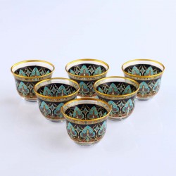 Agah Ethnic Arabic Coffee-Mirra Cups Six Pieces