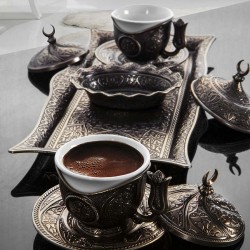 Antique Turkish Coffee Cup Set For Two Person