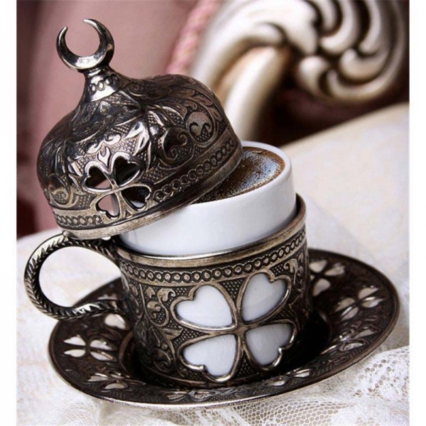 Antique Turkish-Espresso Coffee Cup Clover Design
