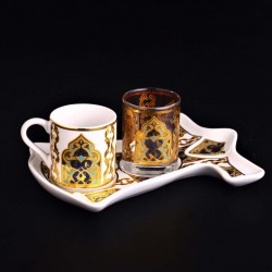 Arabic Style Caftan Design Colorfull Coffee Set For One Person