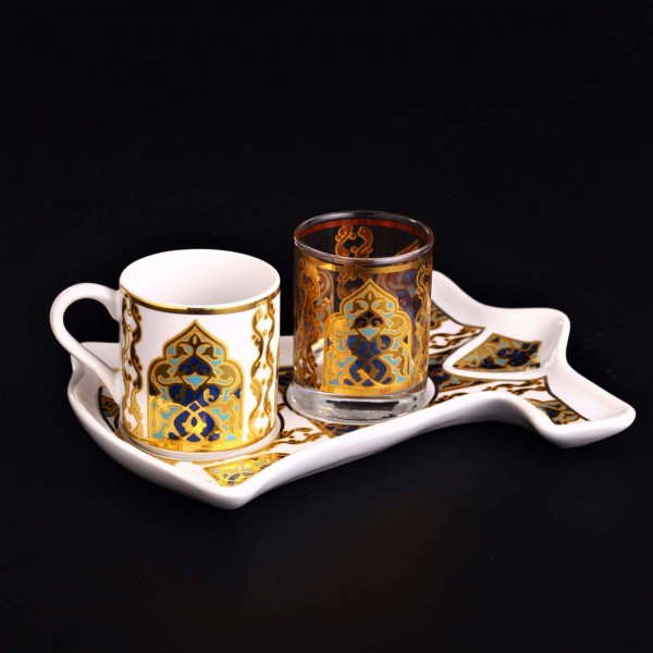 Arabic Style Caftan Design Colorfull Coffee Set For One Person