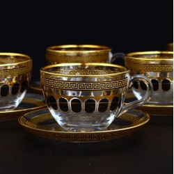 Black Color Large Coffee Mugs-Tea Glasses For Six Person