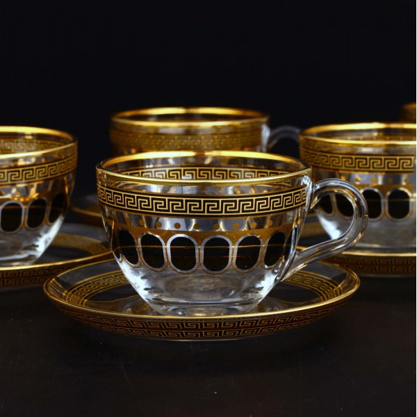 Black Color Large Coffee Mugs-Tea Glasses For Six Person