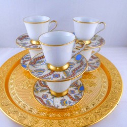 Bohemia Crystal Cream Color Medium Size Espresso Coffee Set