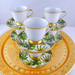 Bohemia Crystal Leaves Pattern Coffee Cups Set
