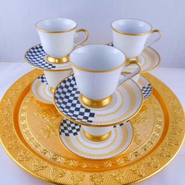 Check Design Bohemia Crystal Medium Size Coffee Set