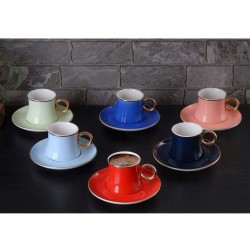 Colorfull Porcelain Coffee Set For Six