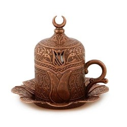 Copper  Turkish Coffee Cup Tulip Design