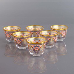 Evla Ethnic Arabic Coffee-Mirra Cups Six Pieces