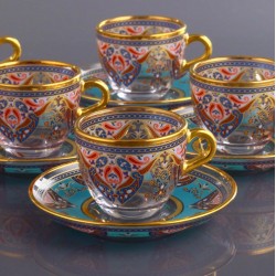 Evla Ethnic Turkish Coffee Cups For Six Person