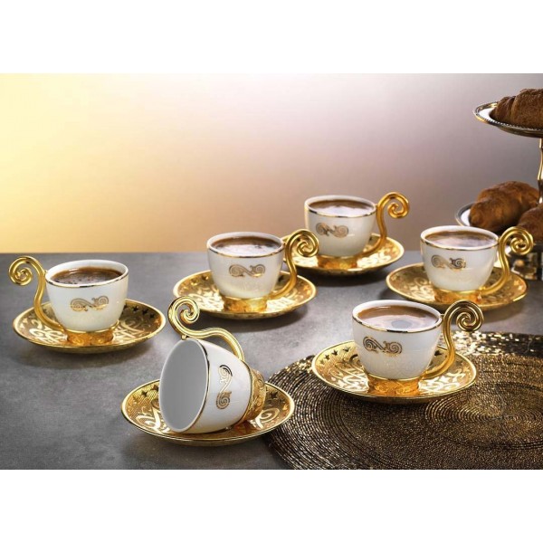 Gold Color Demitasse Six Pieces New Design