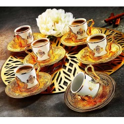 Gold Color Turkish Arabic Coffee Cups  Six Pieces