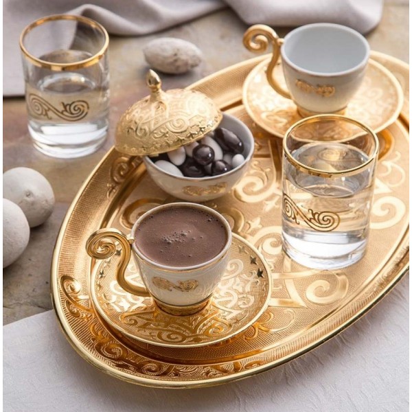 Gold Colour Demitasse Coffee Cups Set