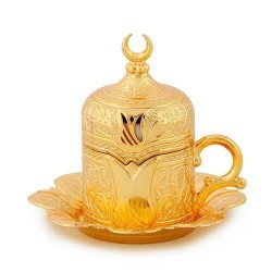 Gold Colour  Turkish Coffee Cup Tulip Design