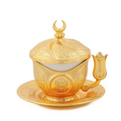 Gold Colour  Turkish Coffee Cup Tulip Holder Design