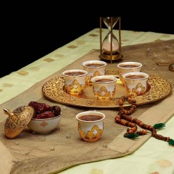 Gold Espresso Mirra Coffee Set Cups Set For Six Person