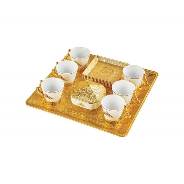 Gold Espresso Turkish Coffee Cups Set
