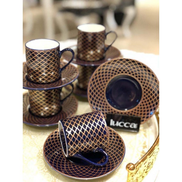 Lucca Porcelain Gloria Coffee Set For Six Person
