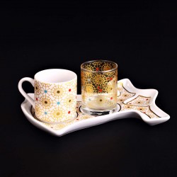 Ottoman Style Caftan Design Colorfull Coffee Set For One Person