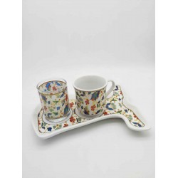 Ottoman Tile Caftan Design Coffee Set For One Person