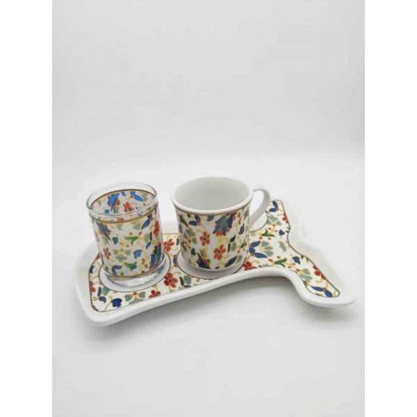 Ottoman Tile Caftan Design Coffee Set For One Person