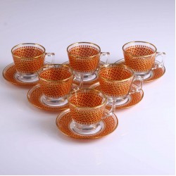 Red Color Coffee Mugs-Tea Glasses For Six Person