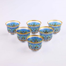 Segah Ethnic Arabic Coffee-Mirra Cups Six Pieces