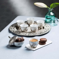 Silver Espresso Mırra Coffee Set Cups Set For Six Person