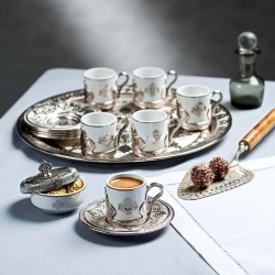 Silver  Espresso Turkish Coffee Set