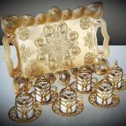 Tulip Design Gold Color 2019 Collection Coffee Set