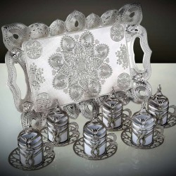 Tulip Design Silver Color 2019 Collection Coffee Set