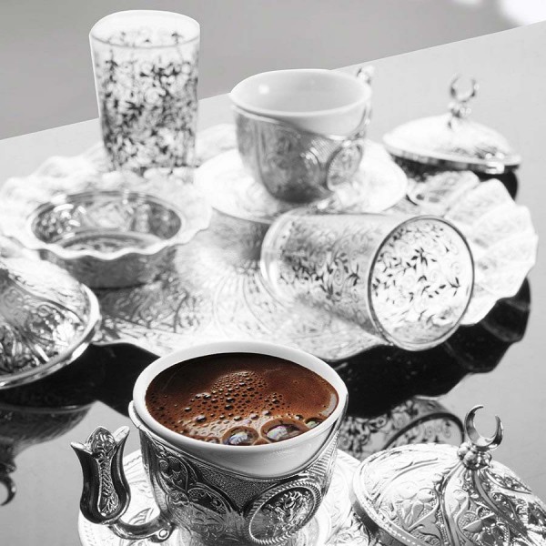 Turkish Coffee Gift Set For Two Person With Glasses